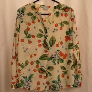 Yellow blouse with cherries